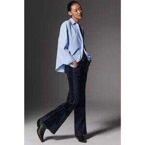 Maeve Bow Peep Flare Leg Denim Jeans High-Rise Women's Size 28 Dark Blue